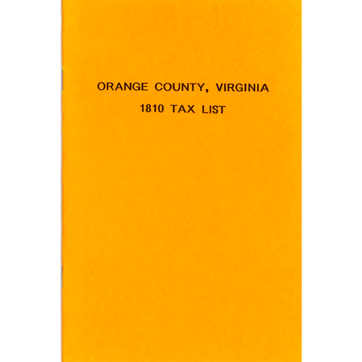 1810 Orange County, Virginia Tax List