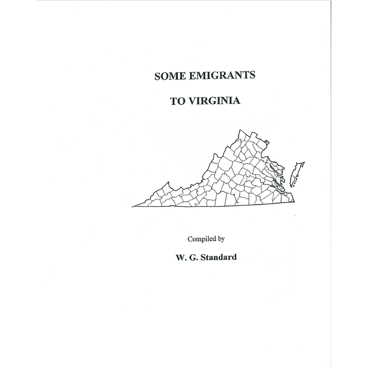Some Emigrants to Virginia