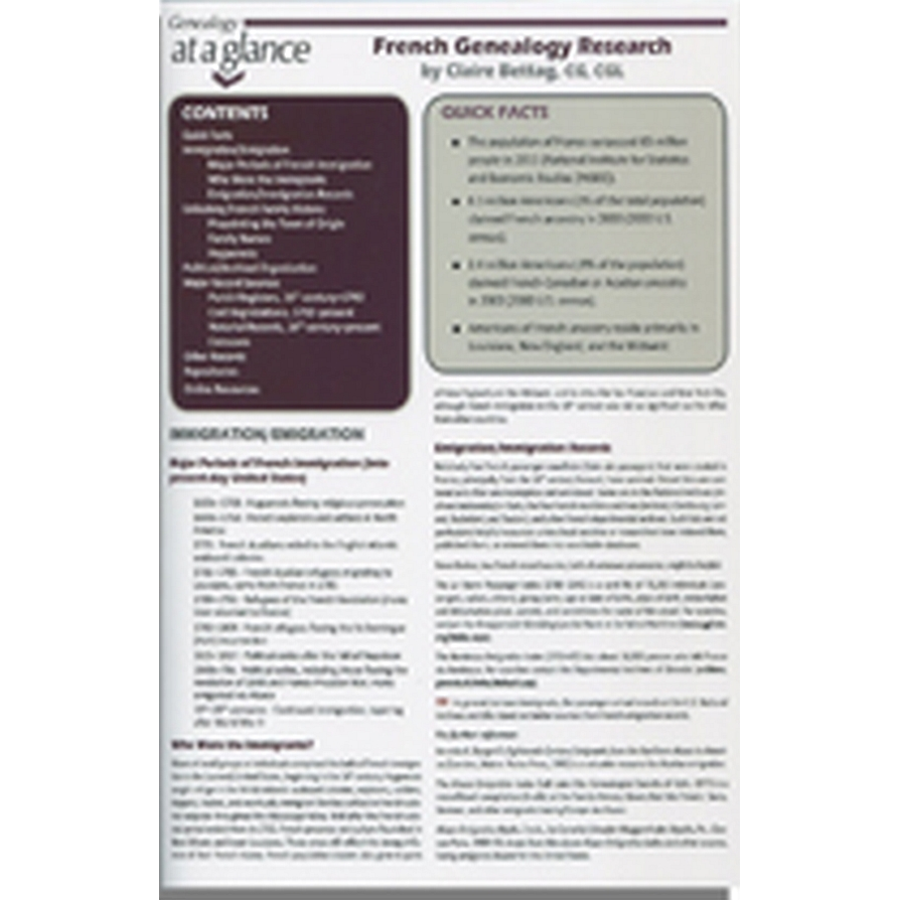 Genealogy at a Glance: French Genealogy Research