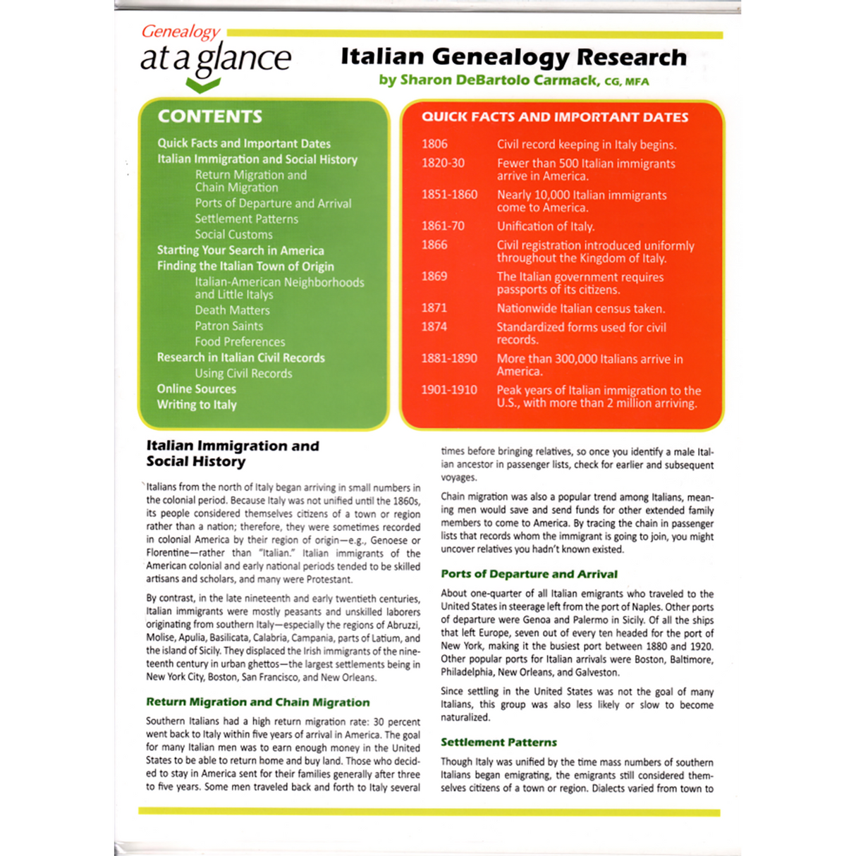 Genealogy at a Glance: Italian Genealogy Research
