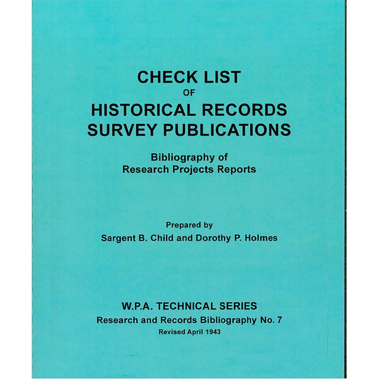 Check List of Historical Records Survey Publications