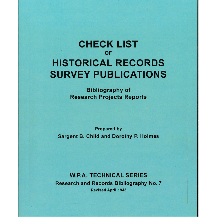 Check List of Historical Records Survey Publications
