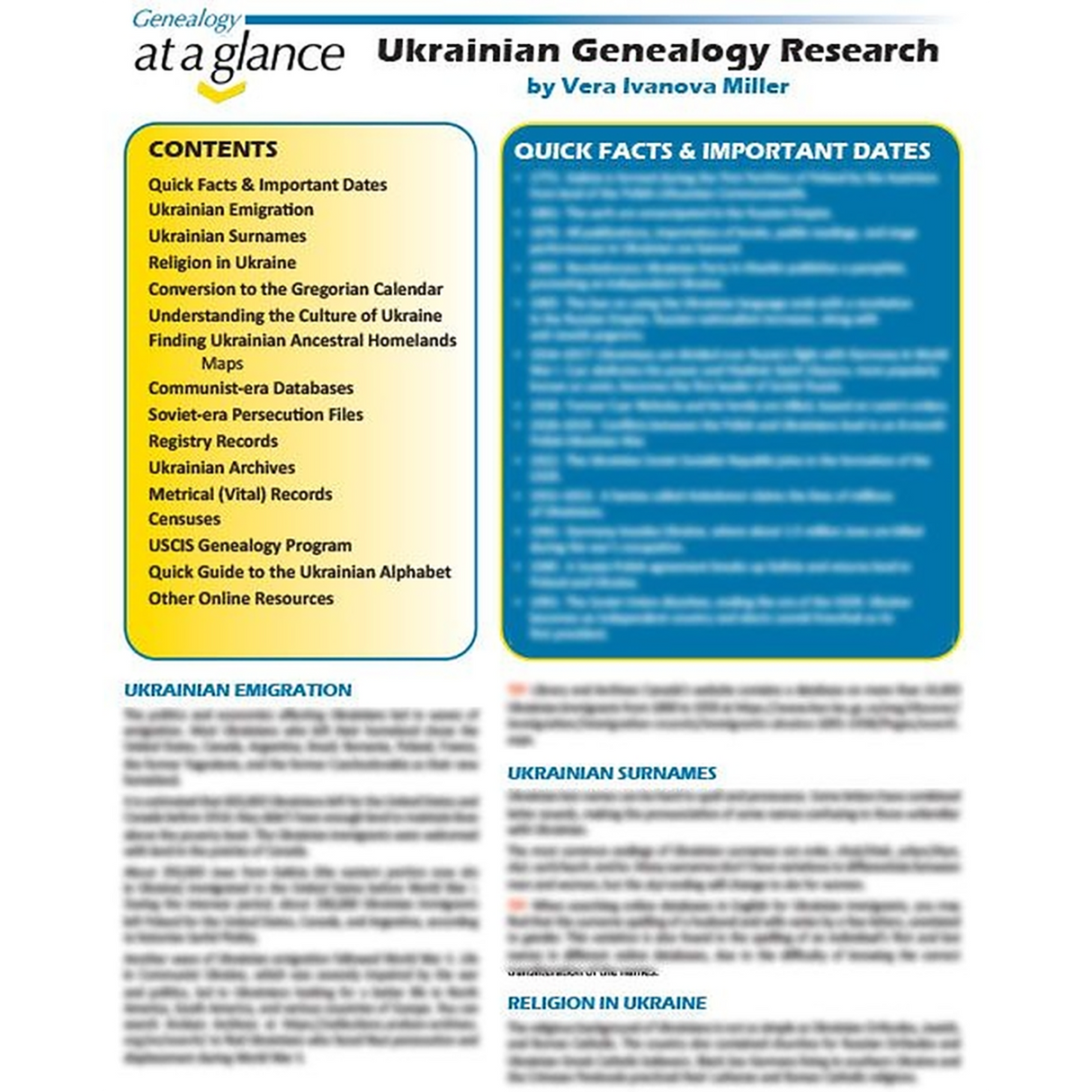 Genealogy at a Glance: Ukrainian Genealogy Research