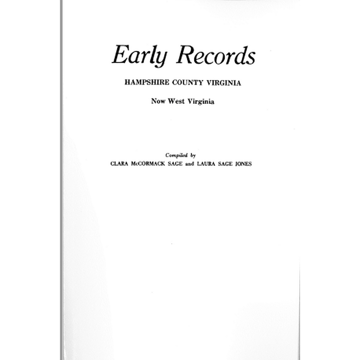 Early Records, Hampshire County, Virginia