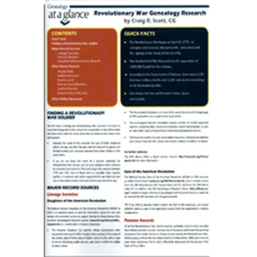 Genealogy at a Glance: Revolutionary War Genealogy Research
