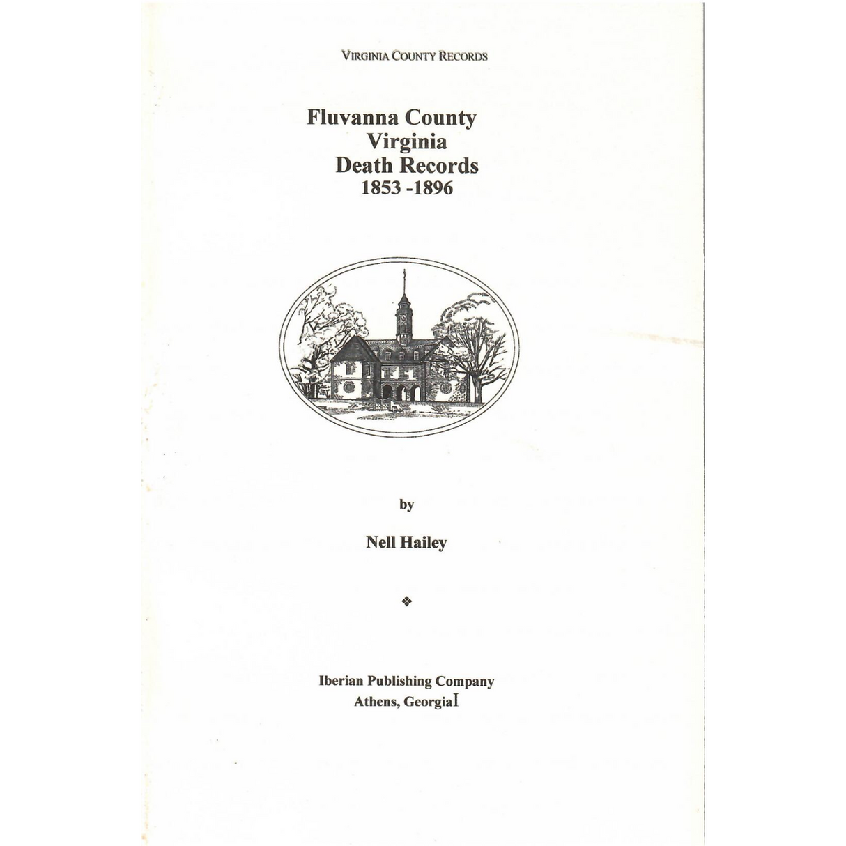Fluvanna County, Virginia Death Records, 1853-1896