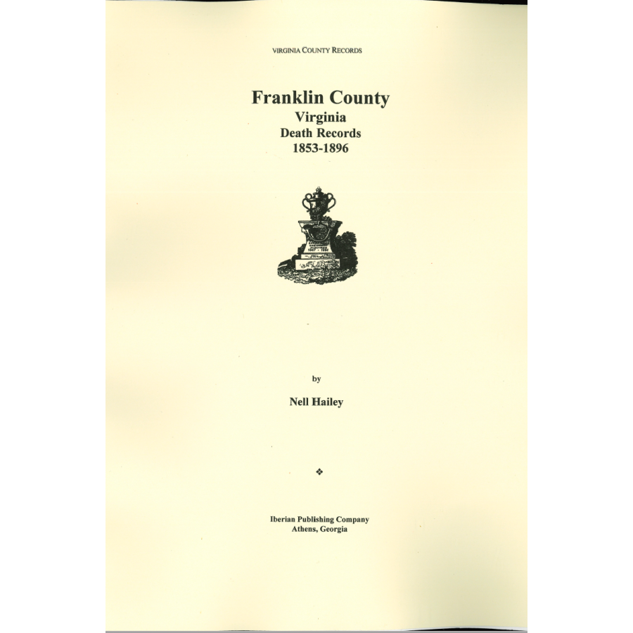 Franklin County, Virginia Death Records, 1853-1896
