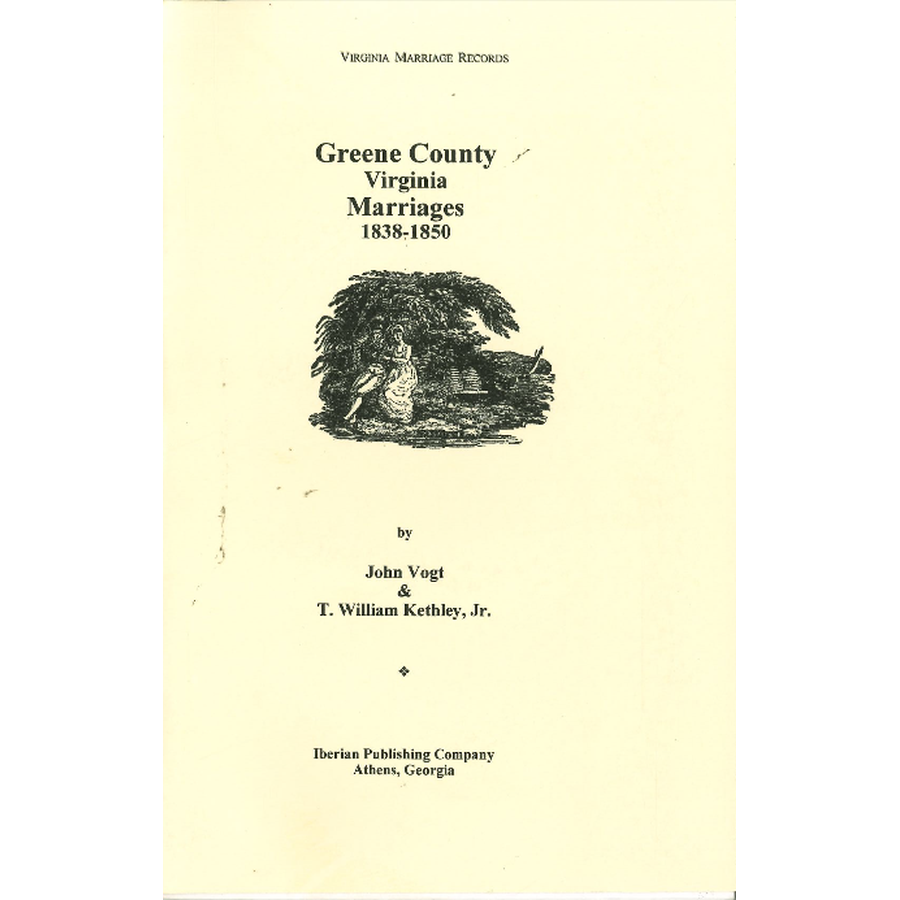 Greene County, Virginia Marriages, 1838-1850