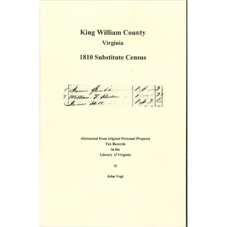 King William County, Virginia 1810 Substitute Census
