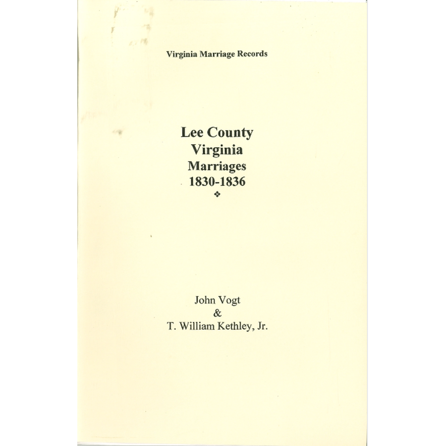 Lee County, Virginia Marriages, 1830-1836