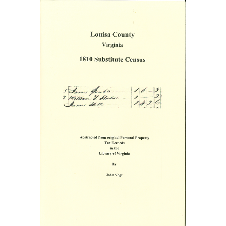 Louisa County, Virginia 1810 "Substitute Census"