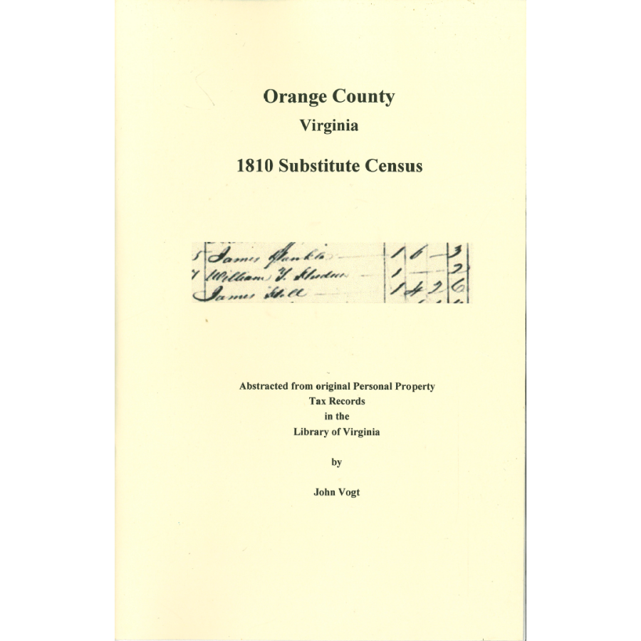 Orange County, Virginia 1810 Substitute Census