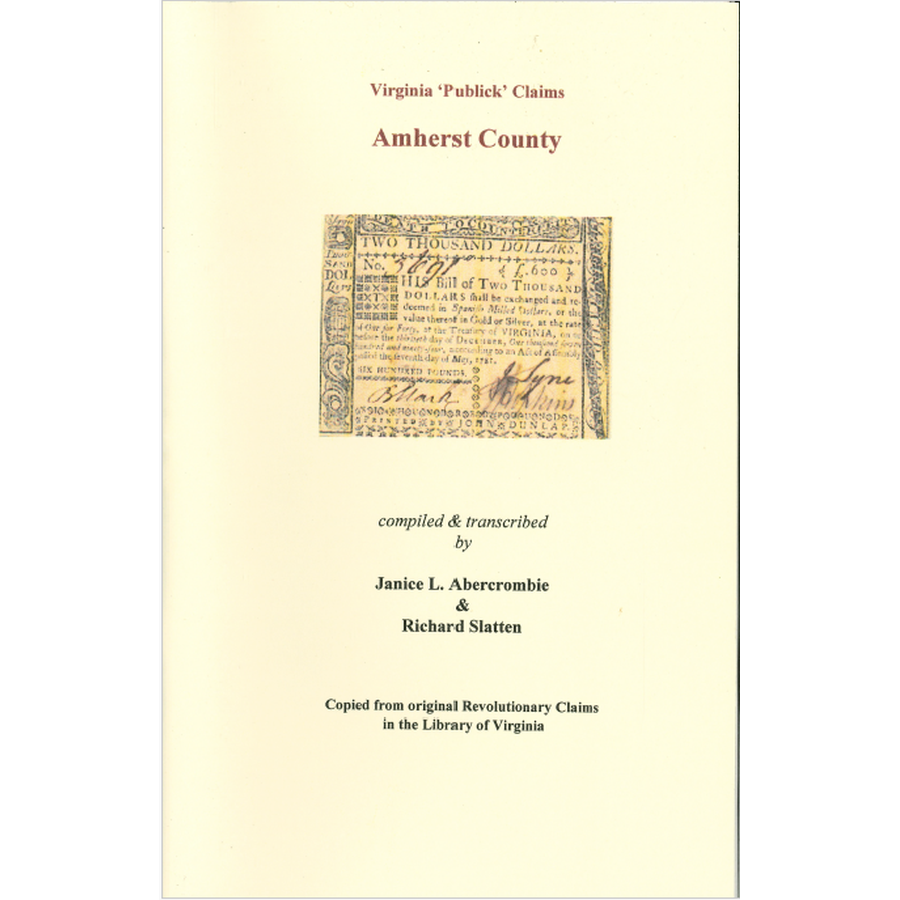 Amherst County, Virginia Revolutionary "Publick" Claims