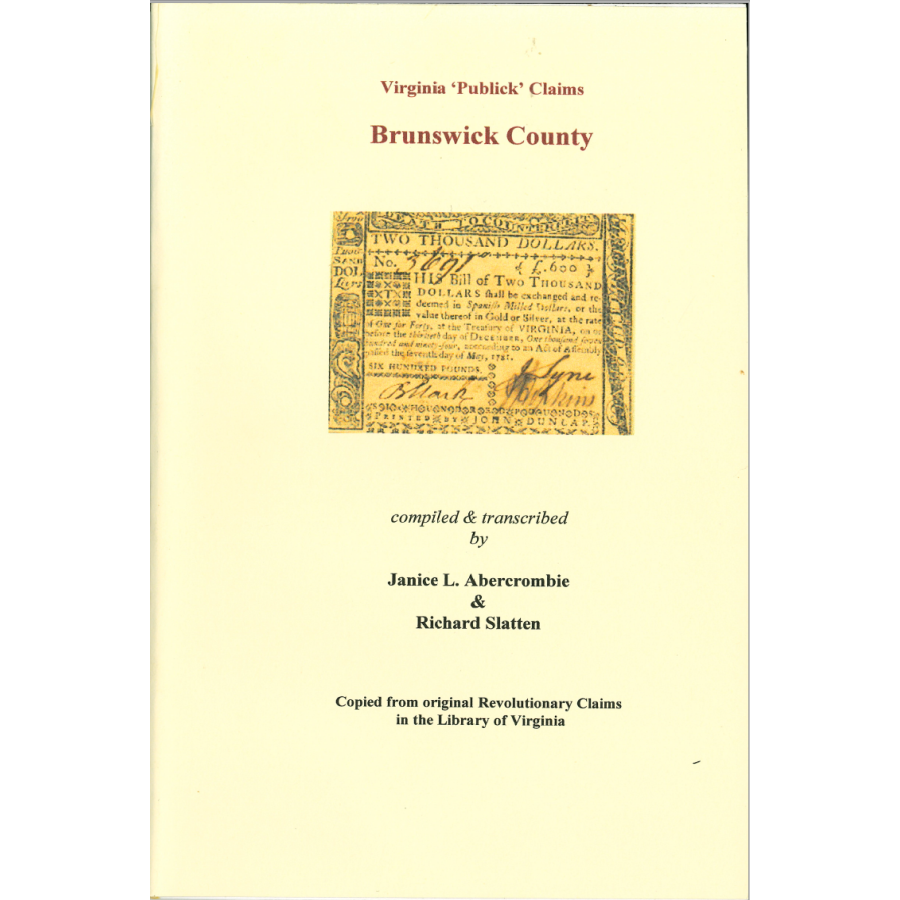 Brunswick County, Virginia Revolutionary Public Claims
