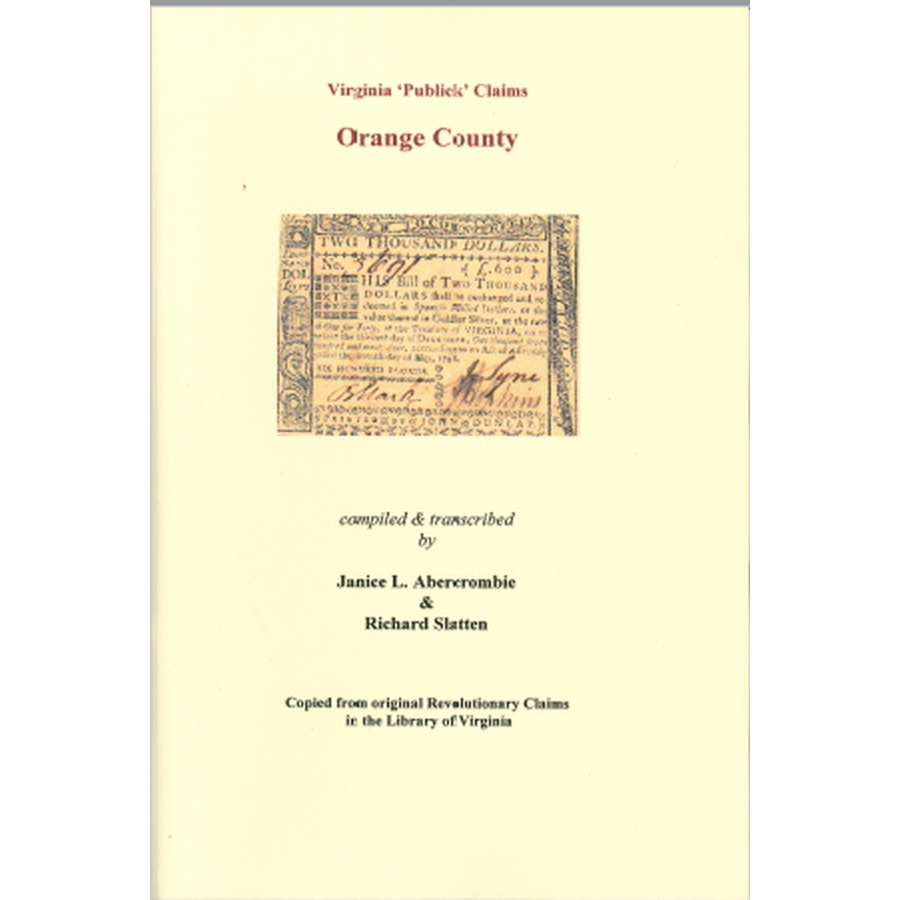 Orange County, Virginia Revolutionary "Publick" Claims