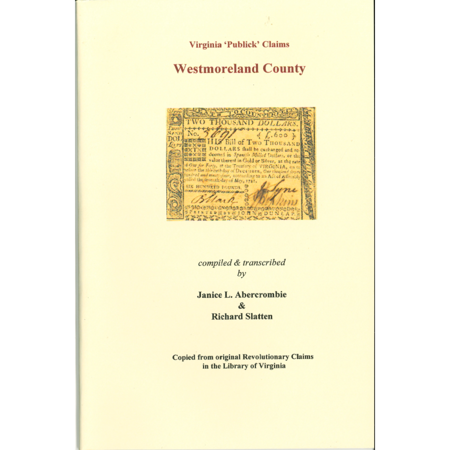 Westmoreland County, Virginia Revolutionary Public Claims