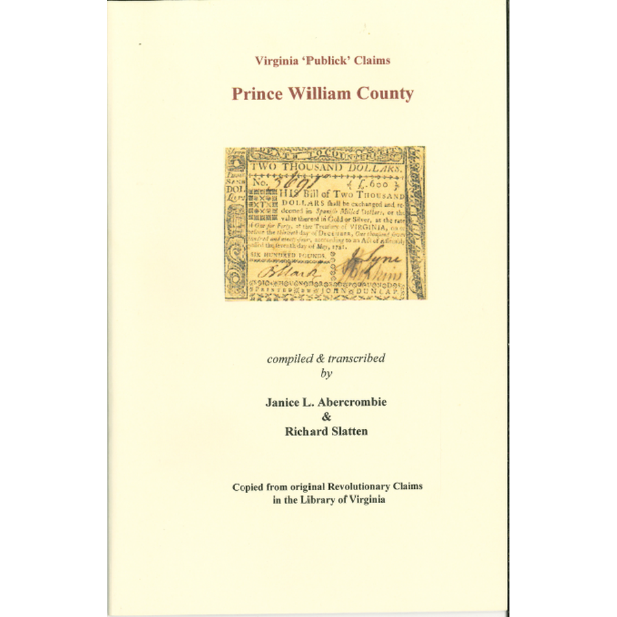 Prince William County, Virginia Revolutionary "Publick" Claims