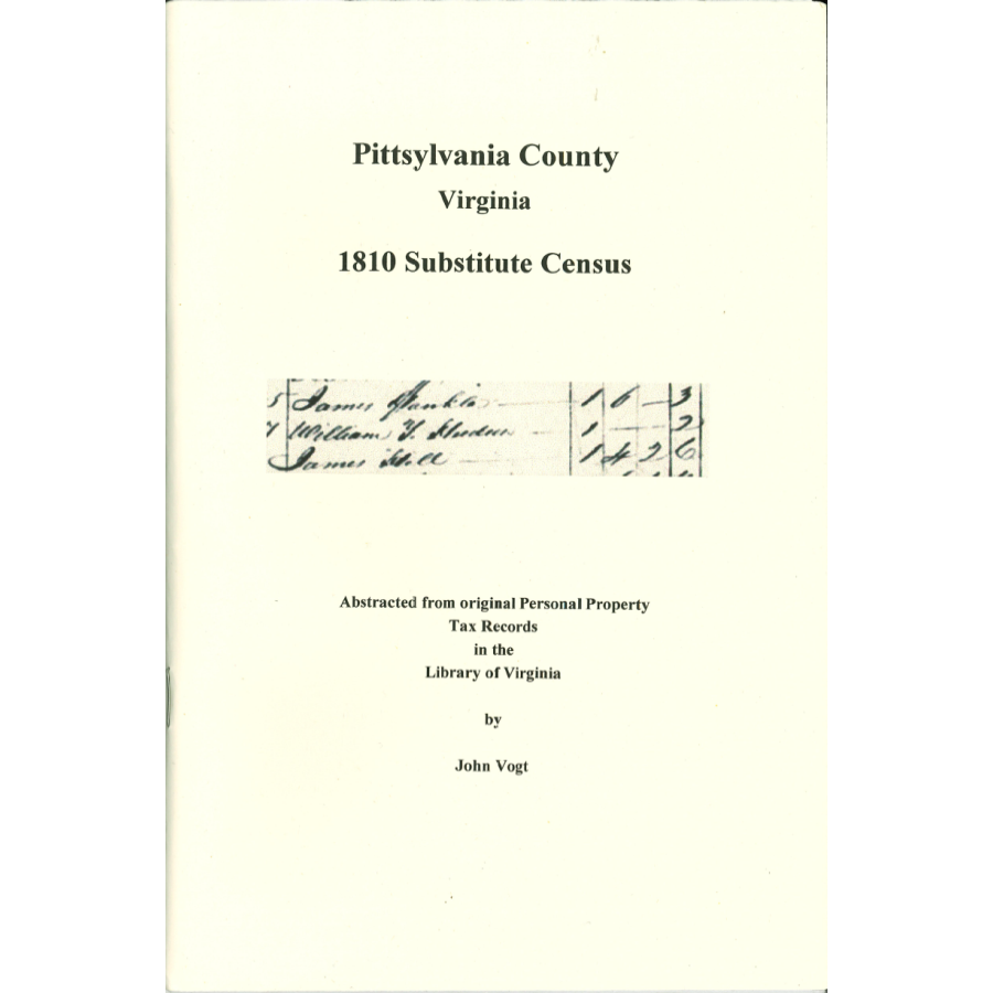 Pittsylvania County, Virginia 1810 Substitute Census