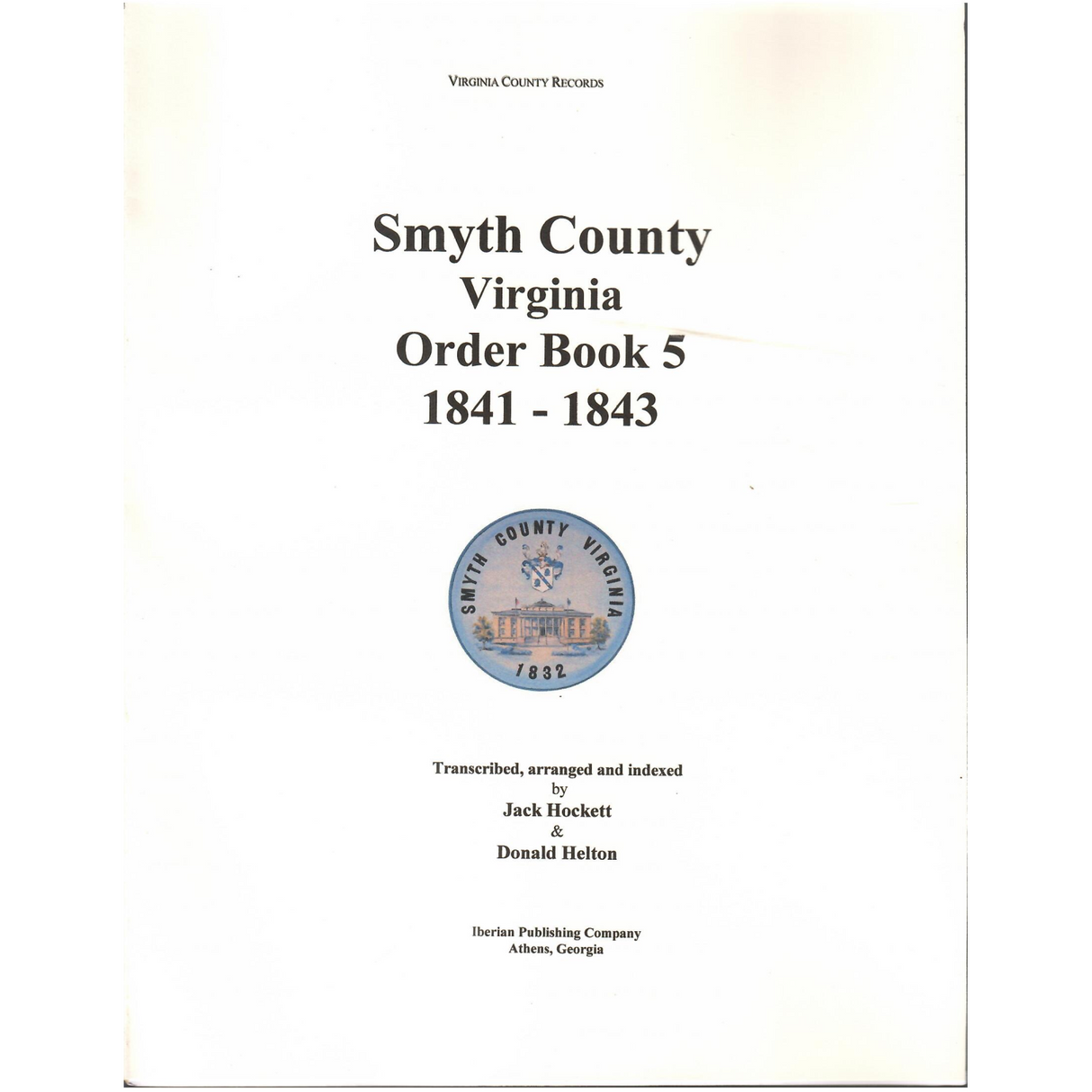 Smyth County, Virginia Order Book 5, 1841-1843
