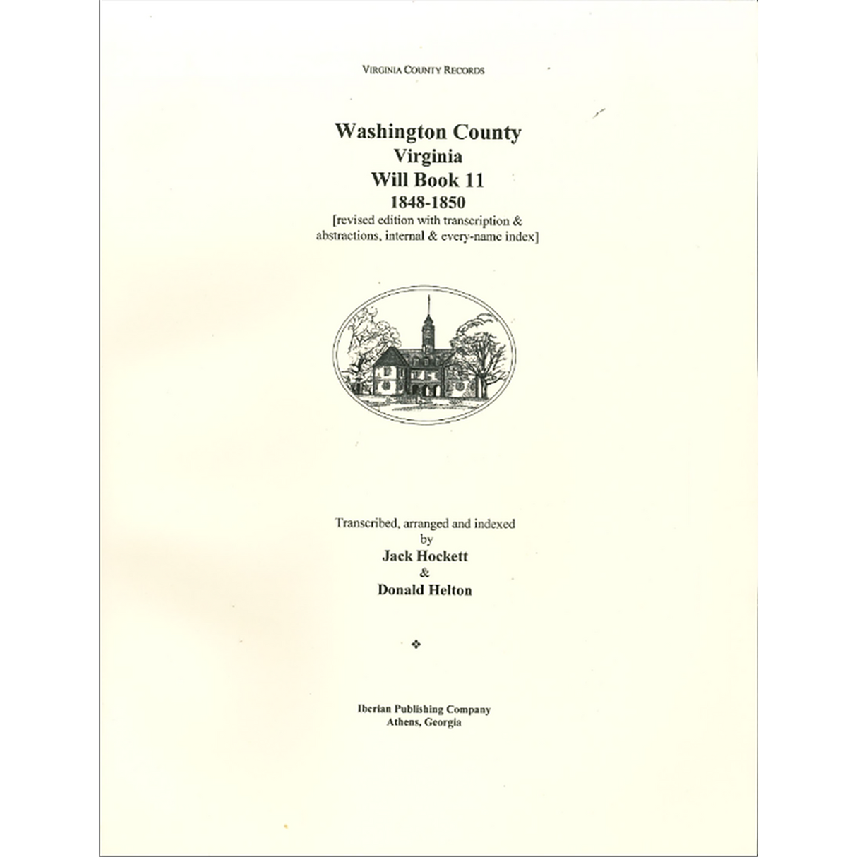 Washington County, Virginia WIll Book 11, February 1848-1850