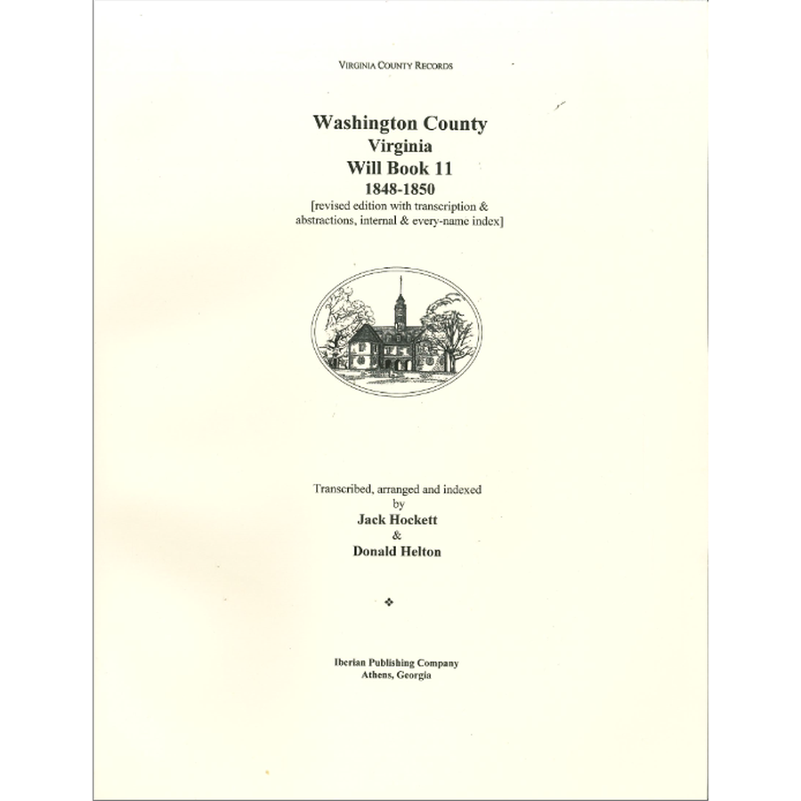 Washington County, Virginia WIll Book 11, February 1848-1850