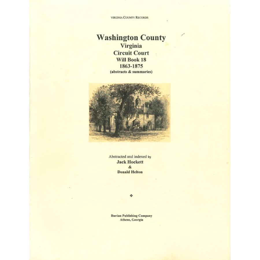 Washington County, Virginia Will Book 18, 1863-1875