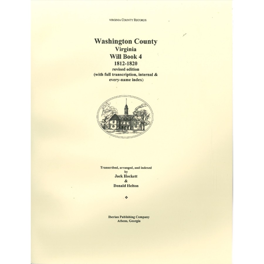 Washington County, Virginia Will Book 4, 1812-1820