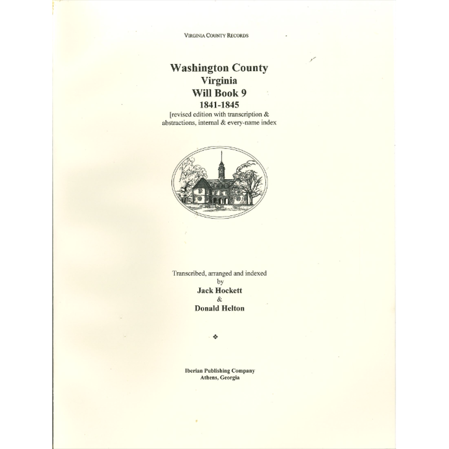Washington County, Virginia Will Book 9, 1841-1845