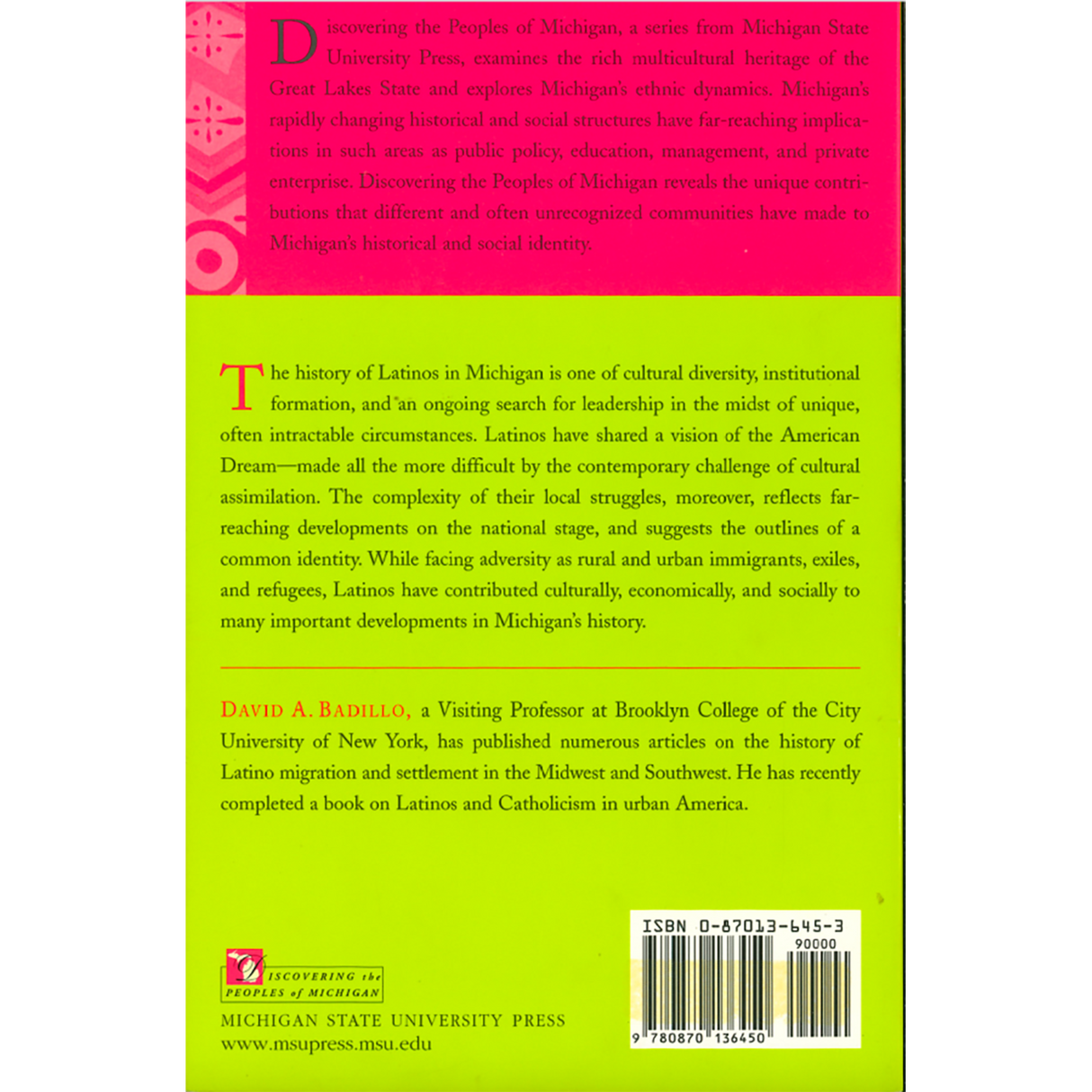 Latinos in Michigan back cover