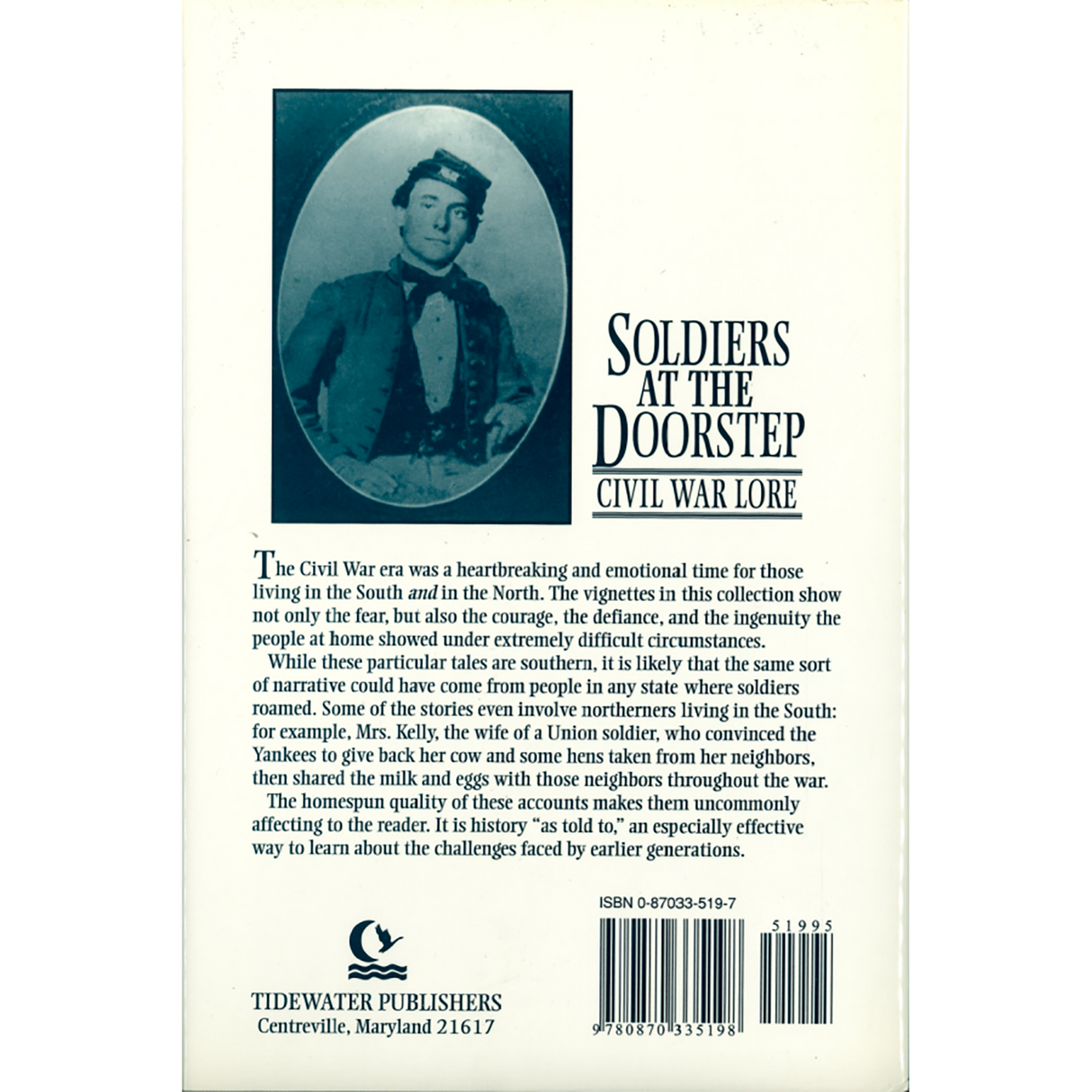 Soldiers at the Doorstep: Civil War Lore back cover