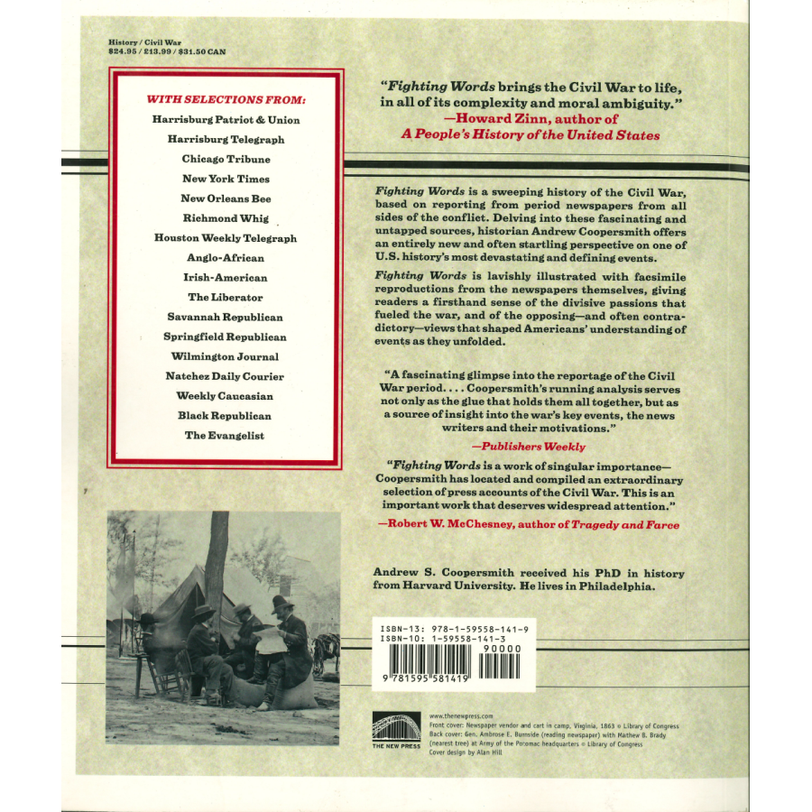 Fighting Words: An Illustrated History of Newspaper Accounts of the Civil War back cover