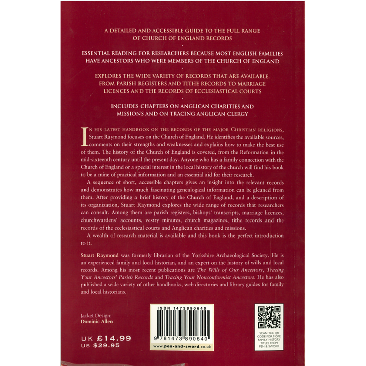 Tracing Your Church of England Ancestors - A Guide For Family & Local Historians back cover