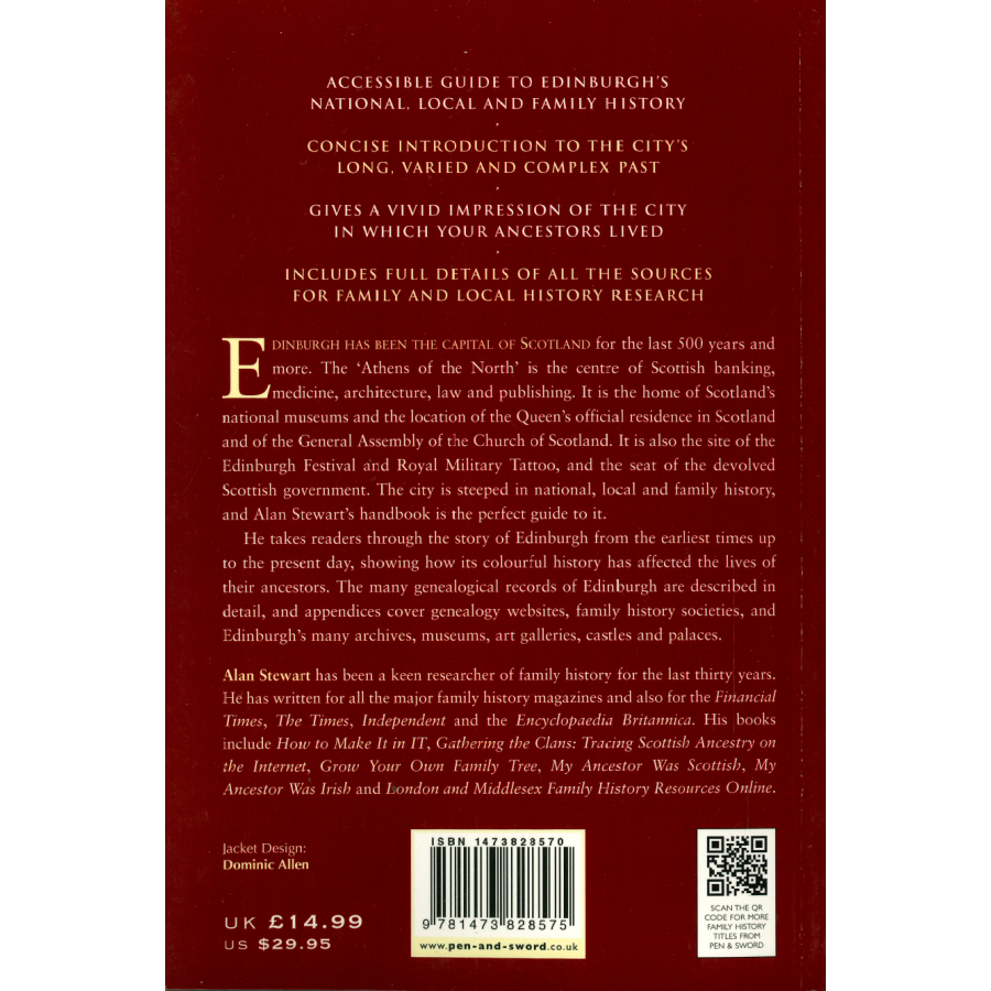 Tracing Your Edinburgh Ancestors - A Guide for Family & Local Historians back cover