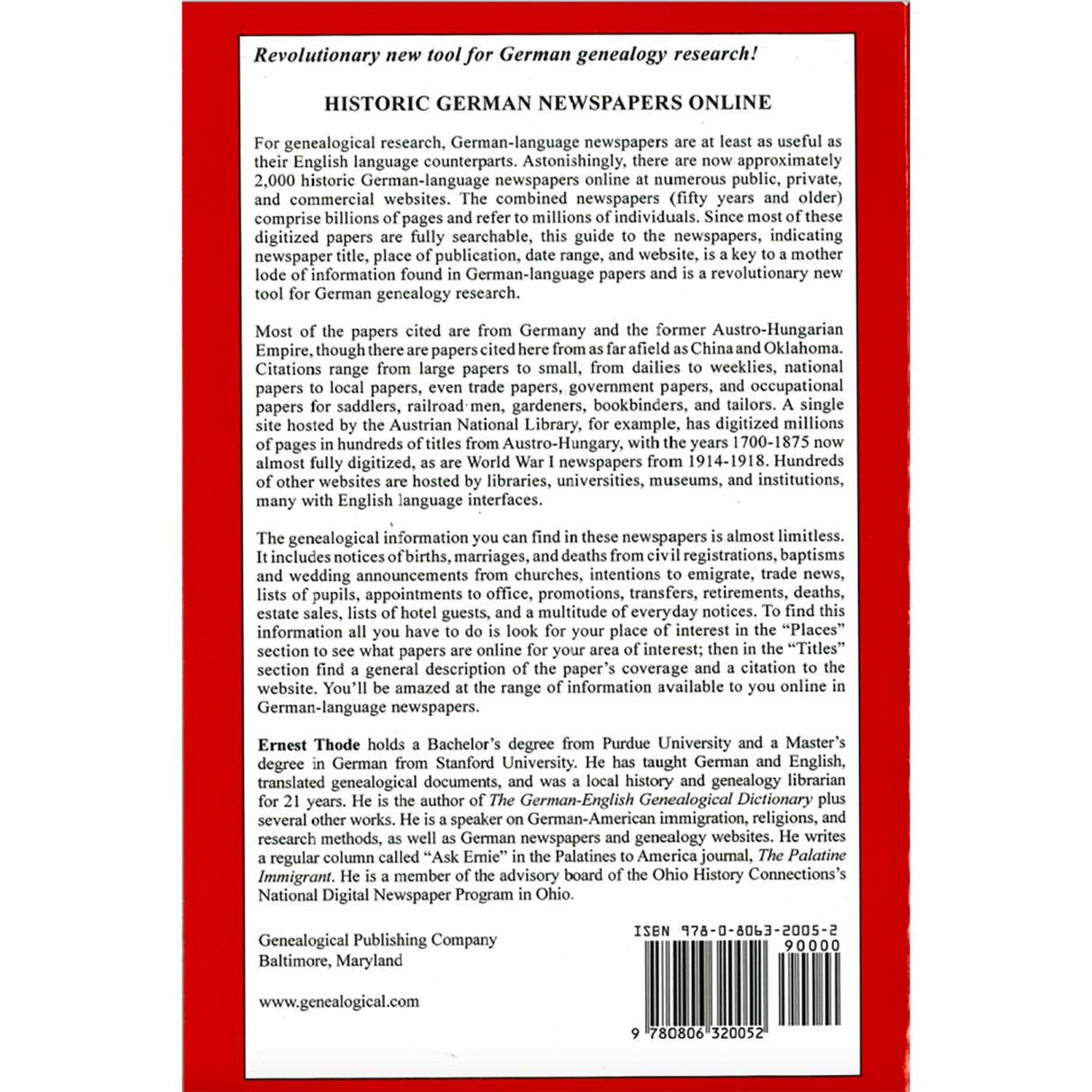 Historic German Newspapers Online back cover