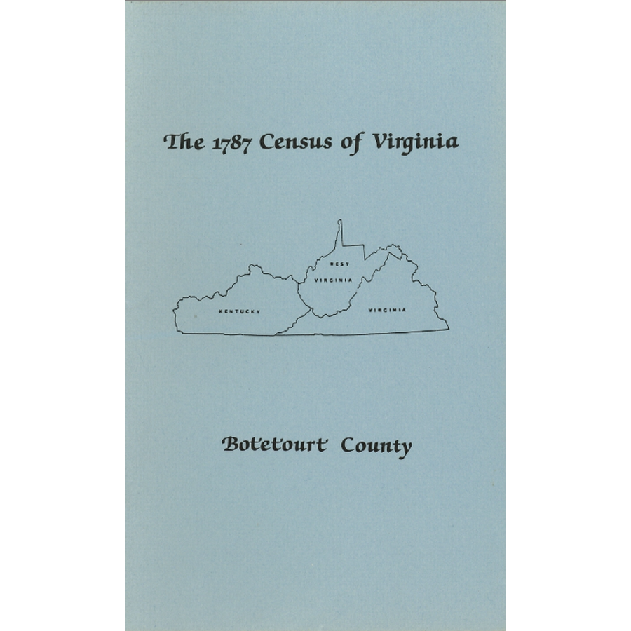 The Personal Property Tax Lists for the Year 1787 for Botetourt County, Virginia
