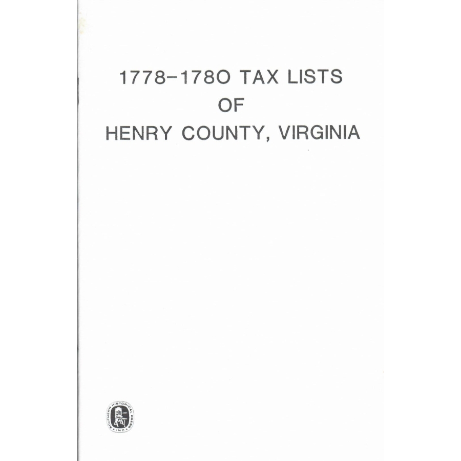 Tax Lists of Henry County, Virginia 1778-1780