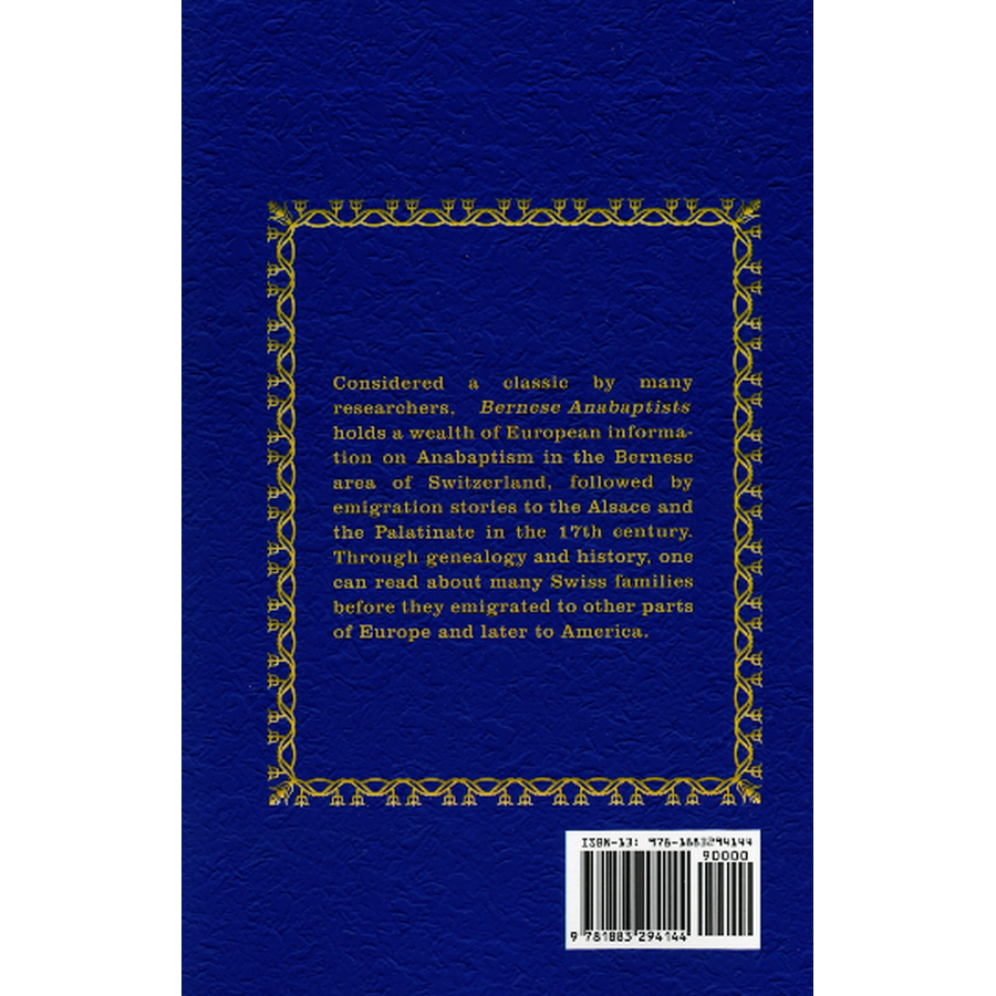 Bernese Anabaptists and Their American Descendants back cover