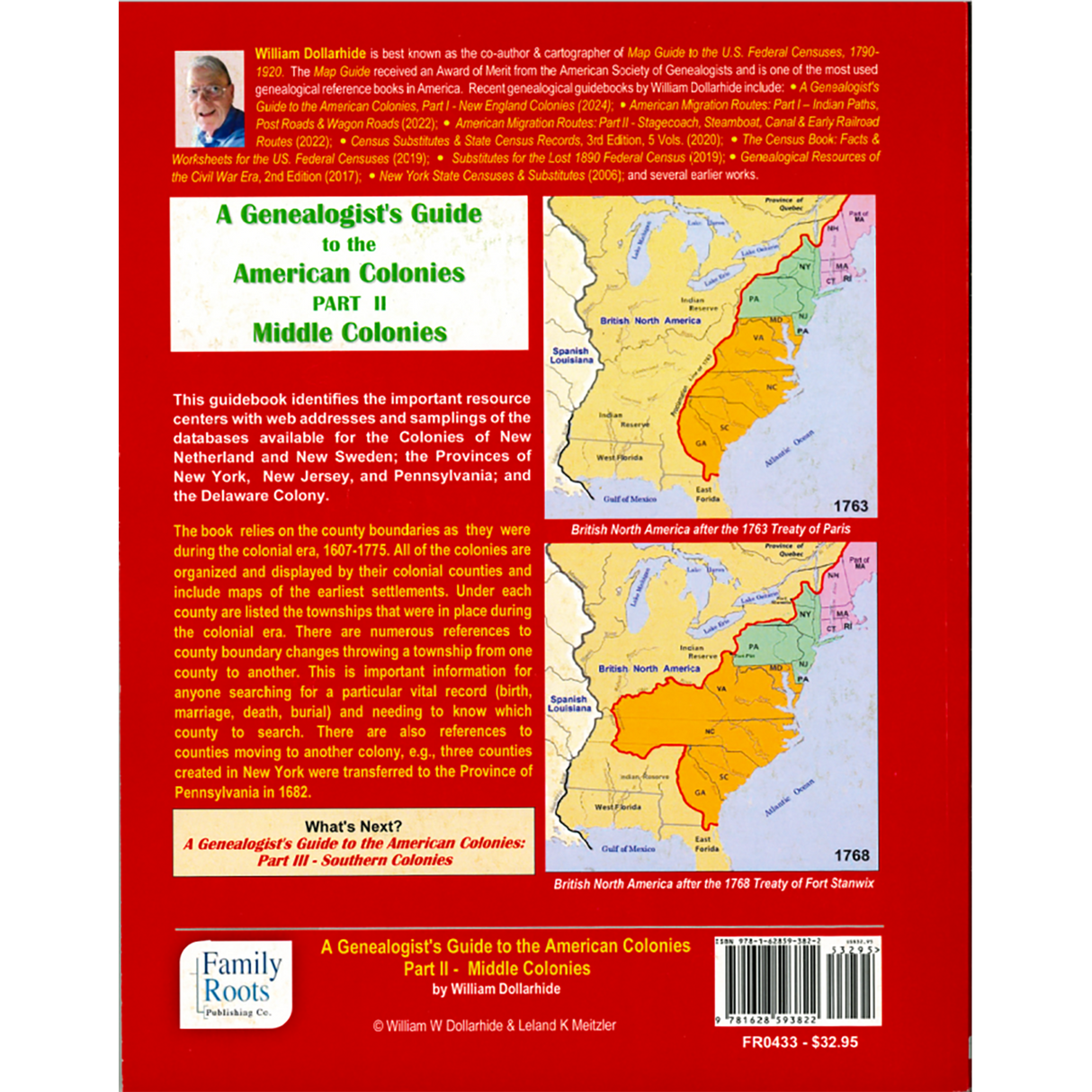 A Genealogist's Guide to the American Colonies: Part II - Middle Colonies back cover