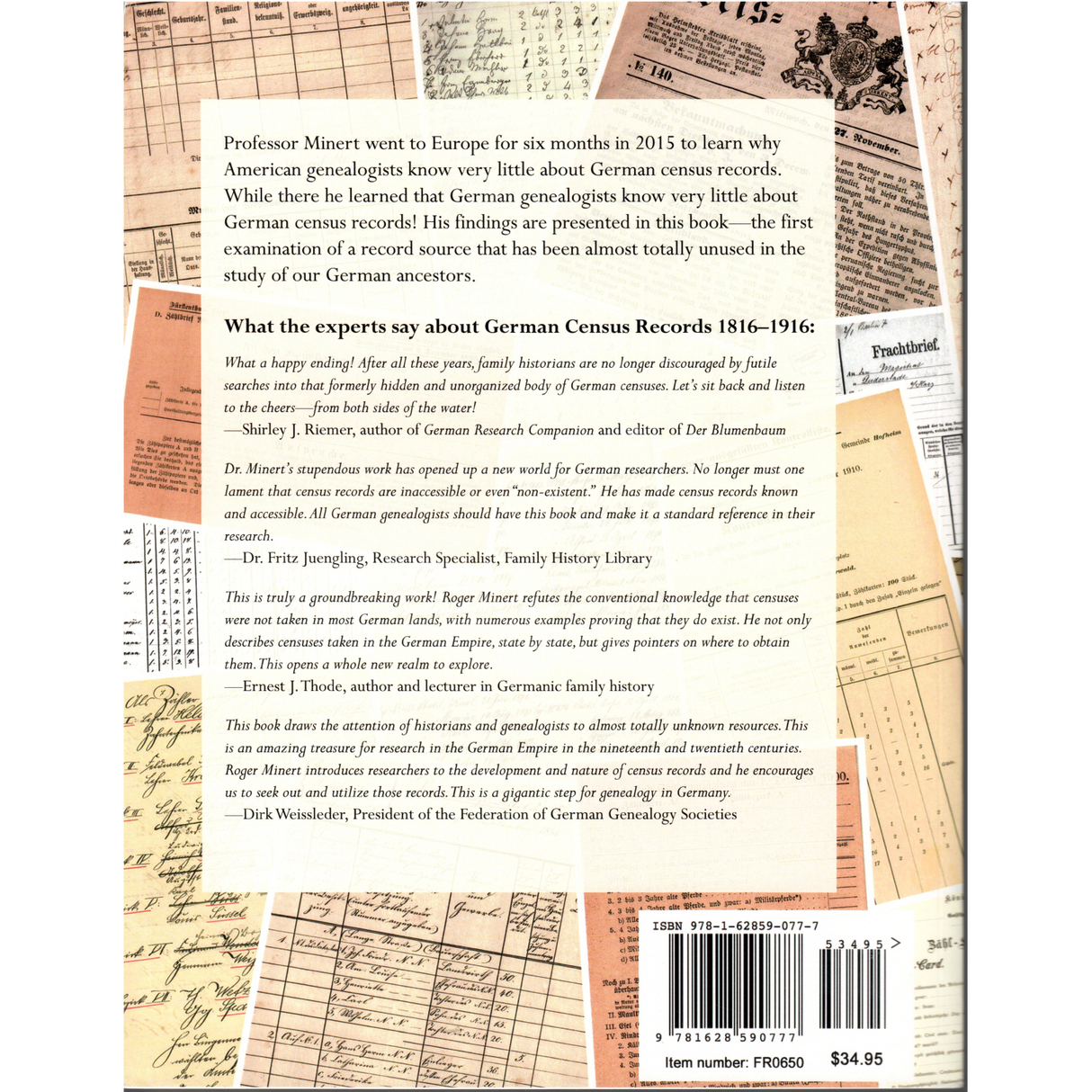 German Census Records, 1816-1916: The When, Where, and How of a Valuable Genealogical Resource back cover