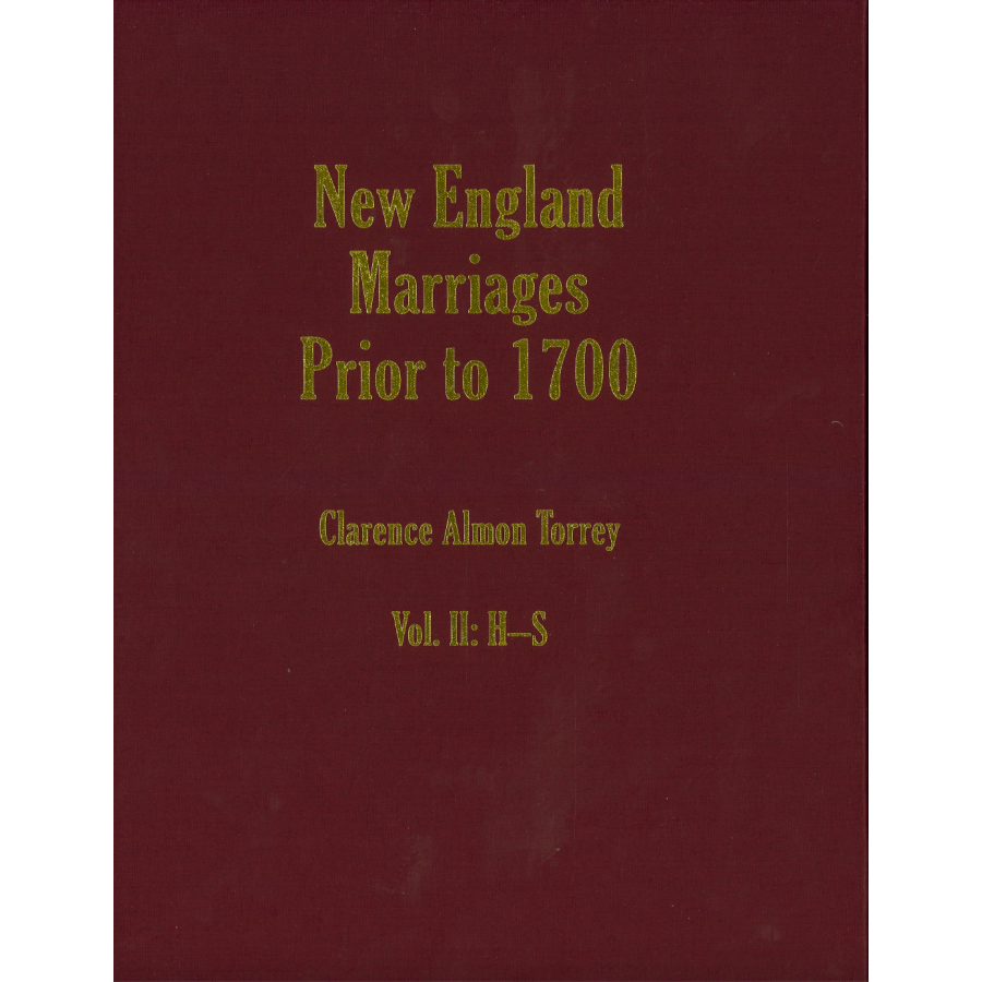 New England Marriages Prior to 1700, 3 Volume Hardcover Set