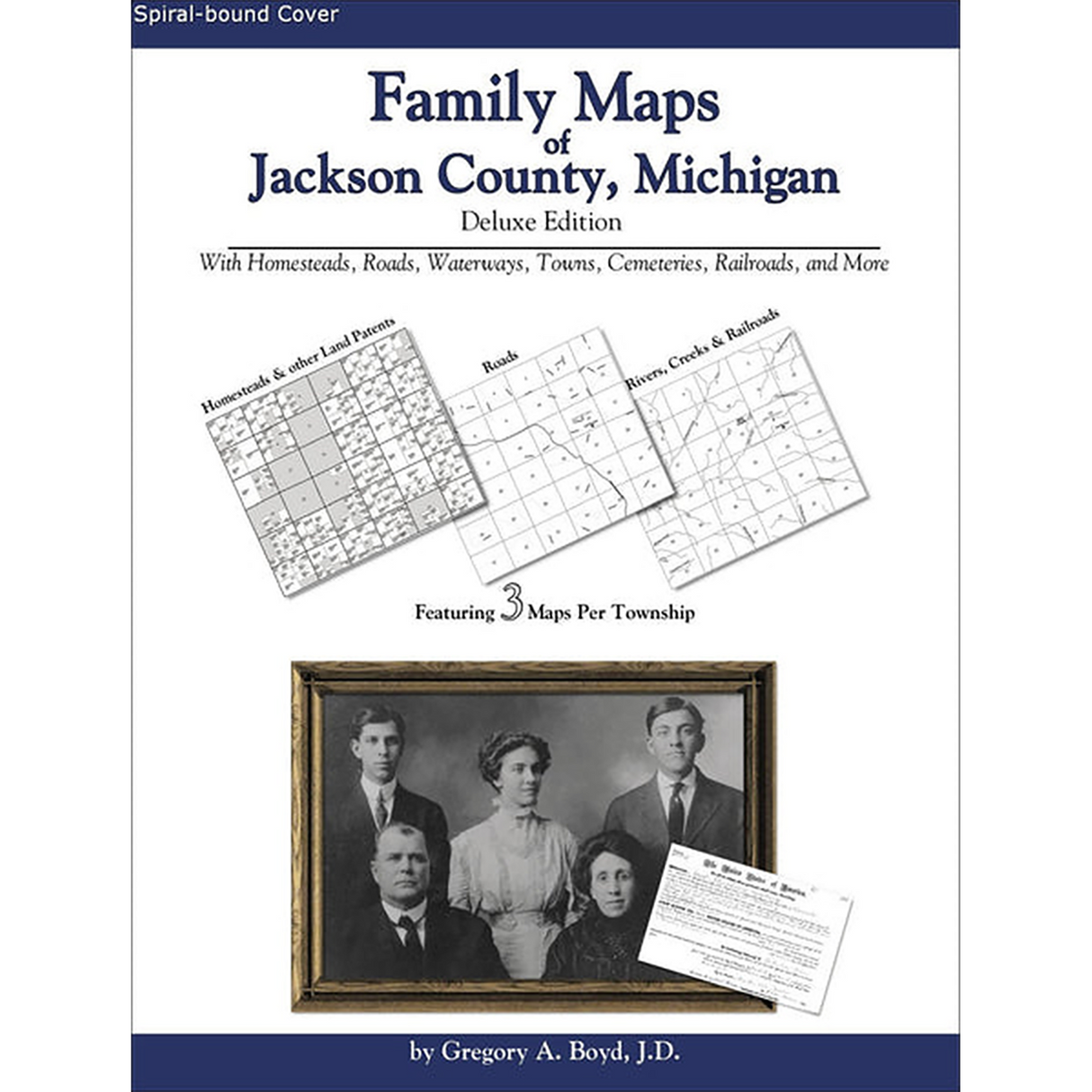 Family Maps of Jackson County, Michigan (Spiral book cover)