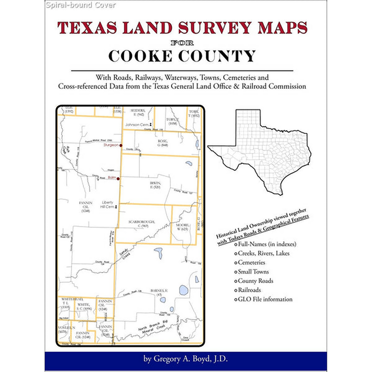 Texas Land Survey Maps for Cooke County (Spiral book cover)