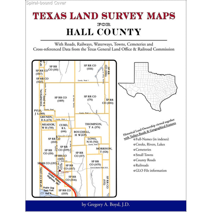Texas Land Survey Maps for Hall County (Spiral book cover)