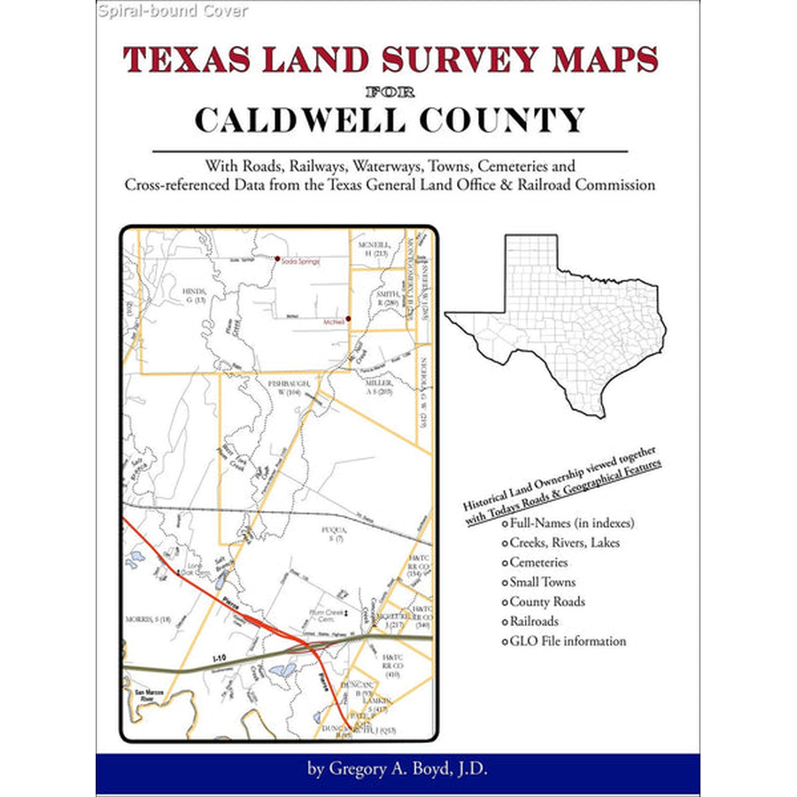 Texas Land Survey Maps for Caldwell County (Spiral book cover)