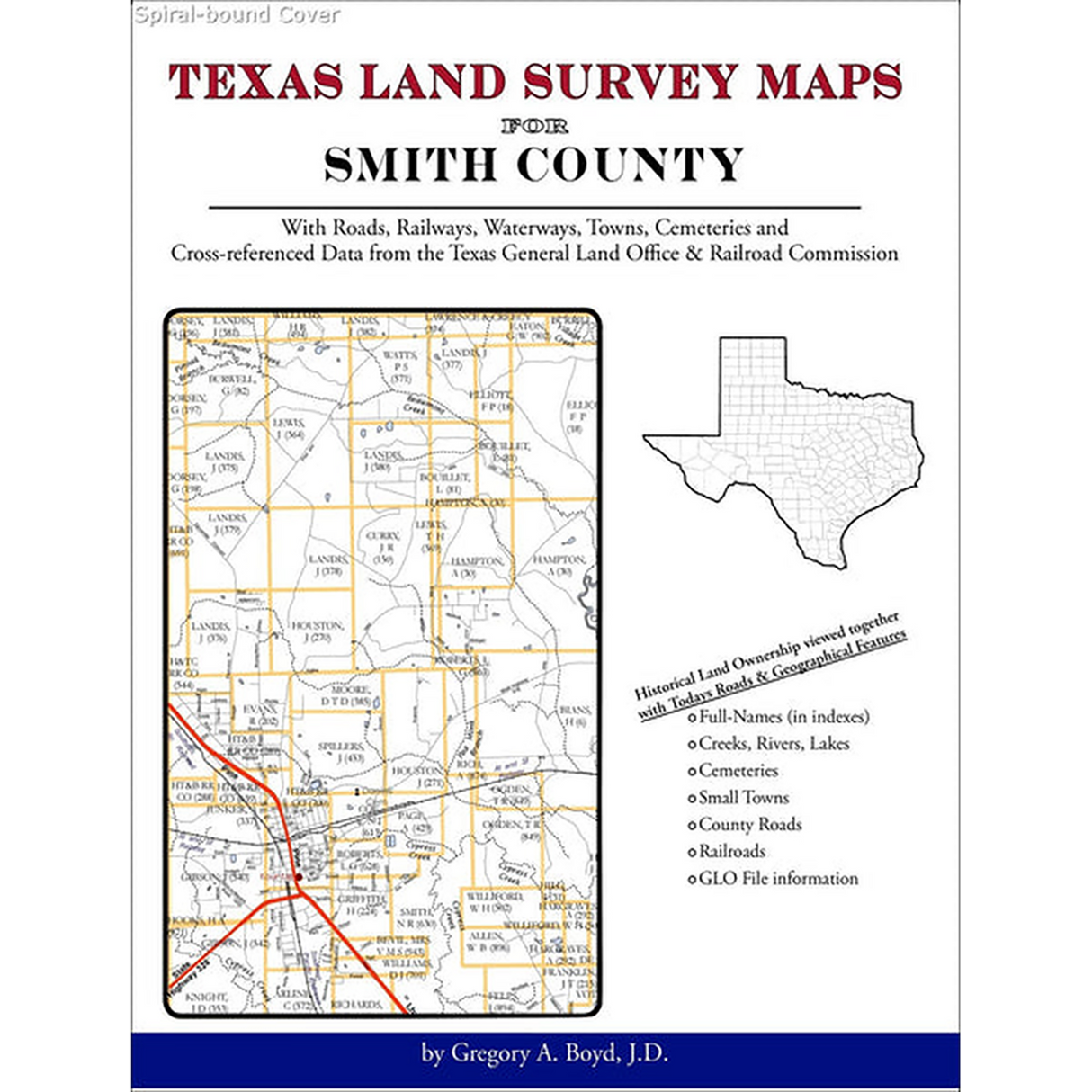 Texas Land Survey Maps for Smith County (Spiral book cover)