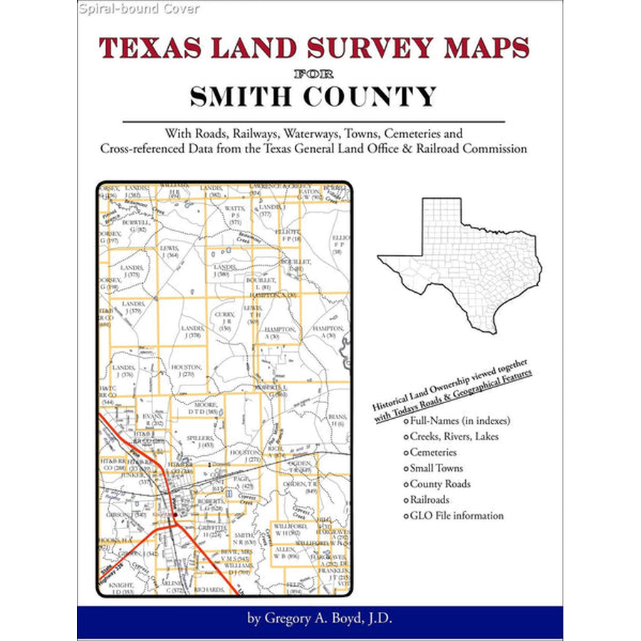 Texas Land Survey Maps for Smith County (Spiral book cover)