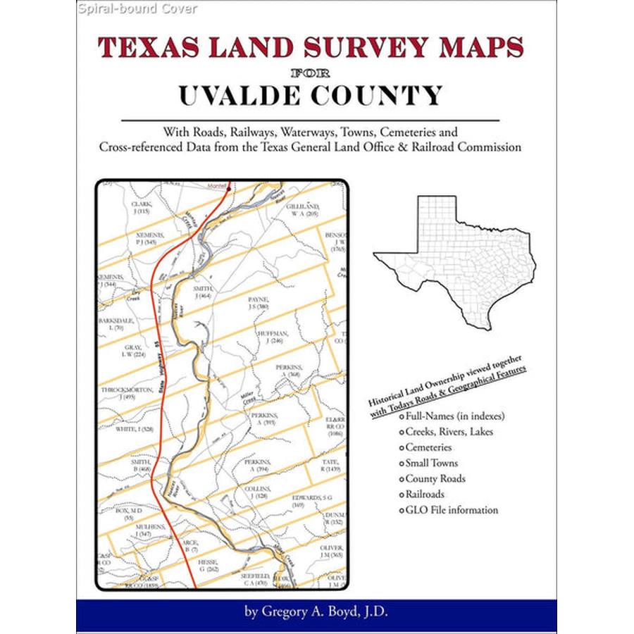 Texas Land Survey Maps for Uvalde County (Spiral book cover)
