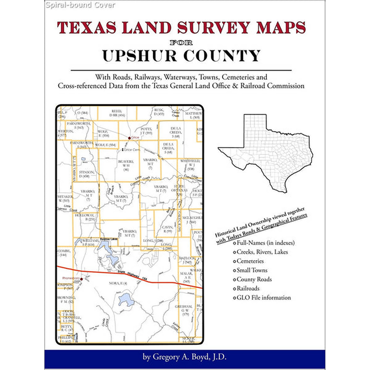 Texas Land Survey Maps for Upshur County (Spiral book cover)