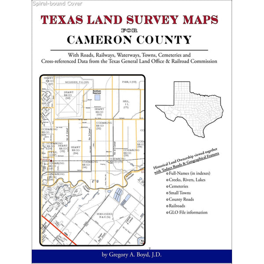 Texas Land Survey Maps for Cameron County (Spiral book cover)