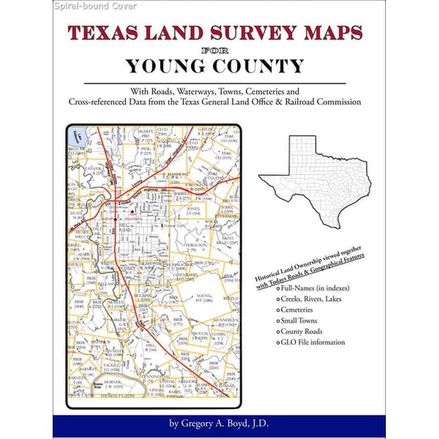 Texas Land Survey Maps for Young County (Spiral book cover)